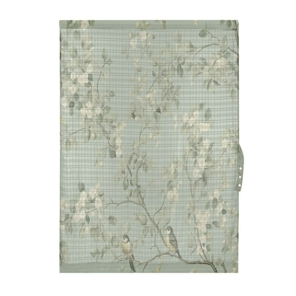 Birds in Bloom Door Curtain 25x40in Privacy Mesh with UV Protection Tie Back Rod Pockets