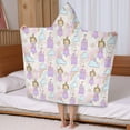 thumbnail image 5 of Princess Rainbow Castle Pattern Hooded Bath Towel，50"x30" for Ages 3 To 12 Kids, Quick Dry Lightweight Soft Microfiber Hood Beach Towel Cover Up for Kids, 5 of 7
