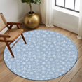 thumbnail image 3 of Blue Christmas Snowflakes Round Rug 5ft Washable Circle Kitchen Rugs Non Slip Modern Xmas Winter Textured Large Area Rug Indoor Floor Carpet for Bedroom Living Room Home Office Dining Room Nursery, 3 of 8