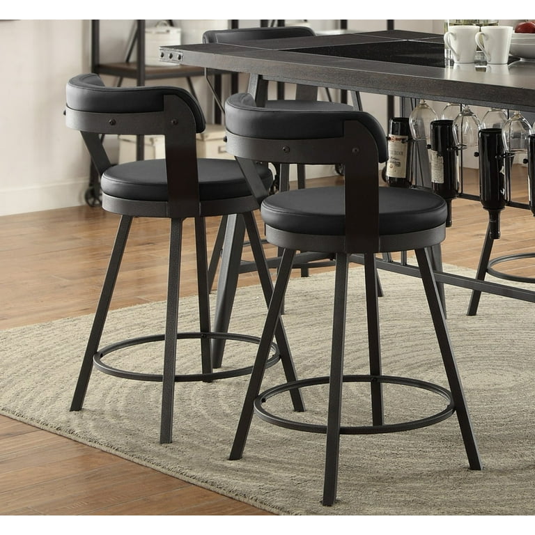 Swivel Bar Stools Set of 2, 24 Inch Counter Height Bar Chairs with