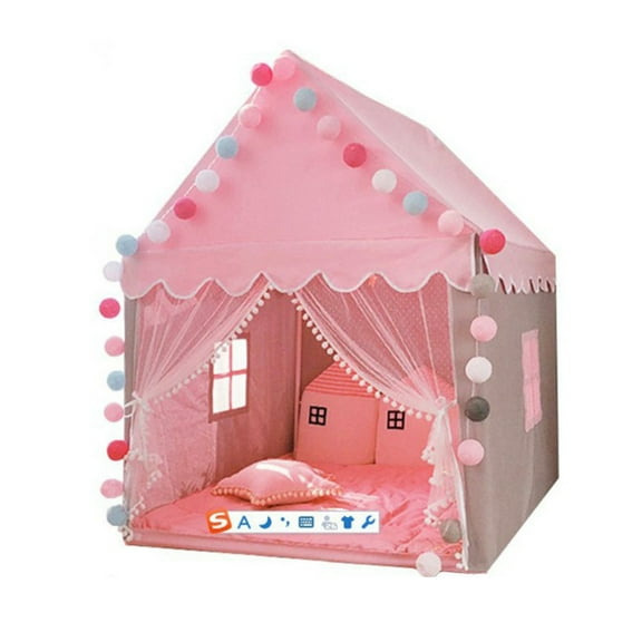 Adifare Princess Tent Girls Large Playhouse Kids Castle Play Tent with Star Lights Toy for Children Indoor and Outdoor Games, 51.2 x 39.4 x 47.2,Pink