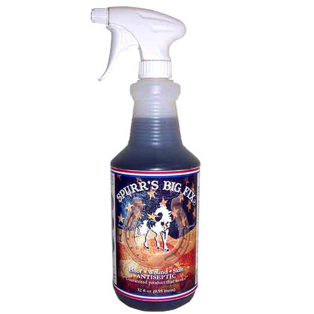 Spurs Big Fix Animals Horse Hoof Wound Skin Care Spray 32 Oz