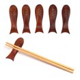 thumbnail image 1 of Wooden Fish Shape Chopstick Rest, Reusable Wooden Chopstick Holder Washable 5Pcs  For Spoon, 1 of 8