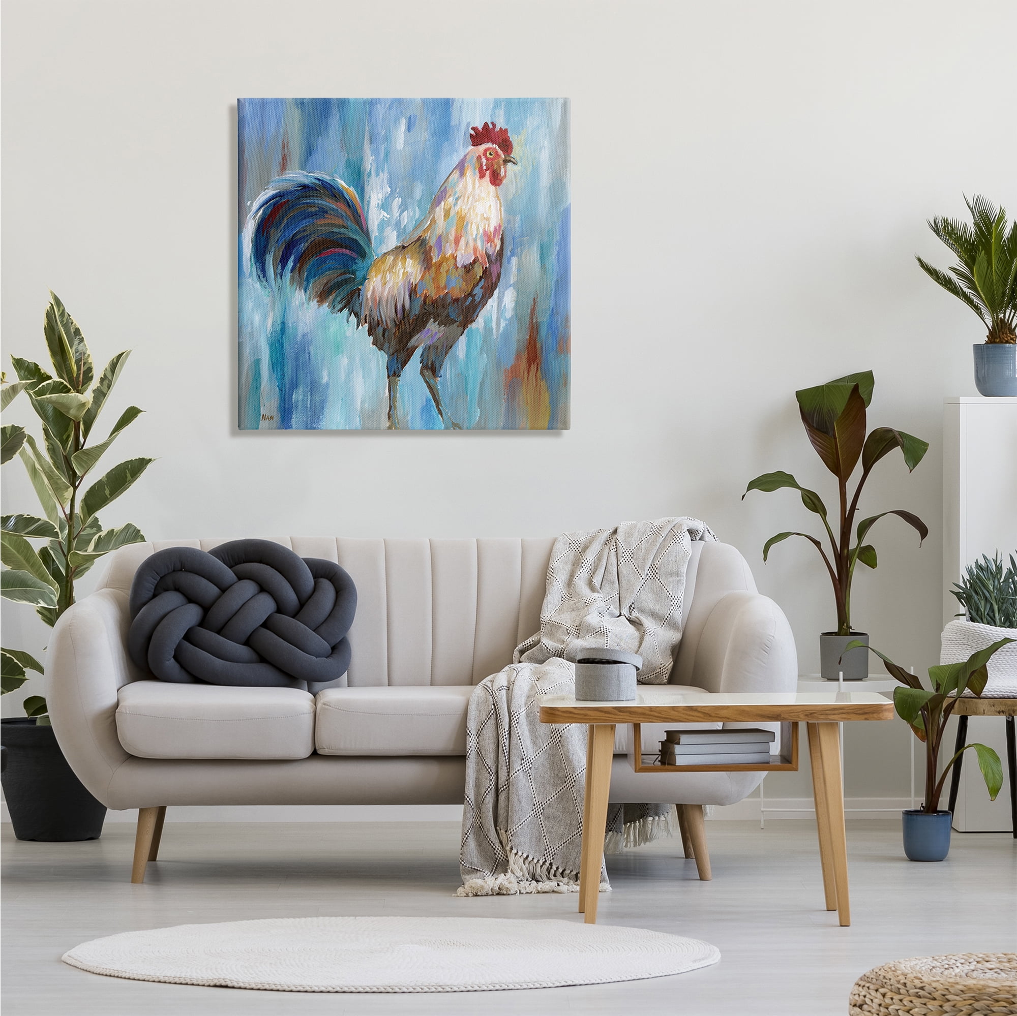 Stupell Industries Farm Rooster Contemporary Morning Country Bird Animals & Insects Painting Gallery Wrapped Canvas Print Wall Art, 30 x 30