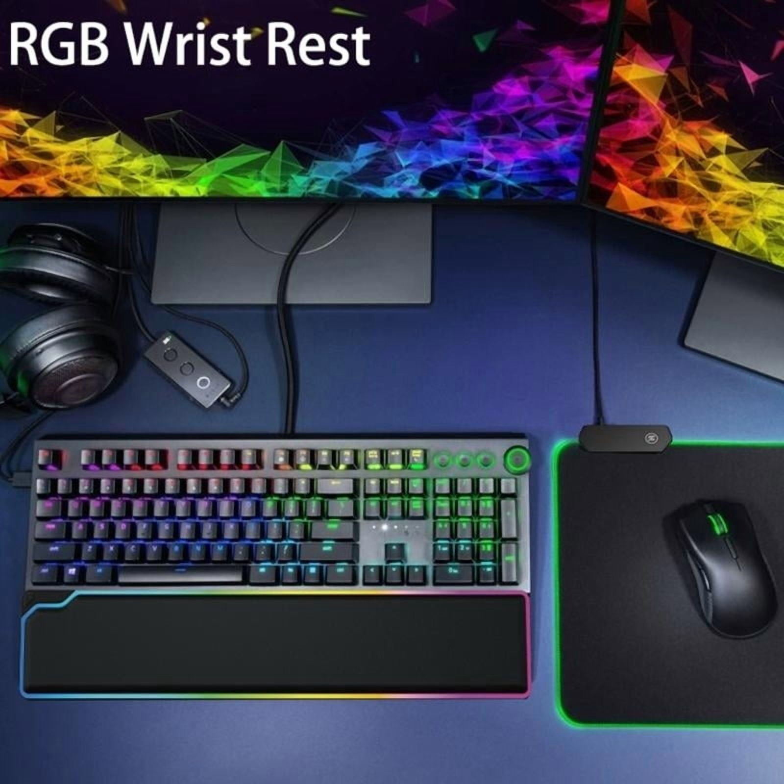 Keyboard RGB Wrist Rest Ergonomic Soft Memory Supported Wrist Rest Pad Relieves Hand Pain for Gaming Office