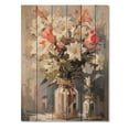 thumbnail image 3 of Designart "White Coral Pencil Strokes Bouquet Flowers Artistic Florals" Floral Print on Natural Pine Wood, 3 of 5