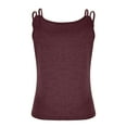 thumbnail image 4 of BVnarty Women's Soft Comfy Cami Solid Color Plain Backless Sleeveless Spaghetti Strap Vacation Ladies Travel Clothes Summer Crop Tops Trendy 2023 Strappy Tanks for Teen Girls Camisole Wine L, 4 of 6