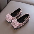 thumbnail image 6 of Owordtank Girl Rhinestone Pearl Bow Princess Shoe Comfort Elastic Strap Slip-On Bling Sequins Dress Ballets Flats for Birthday, 6 of 7
