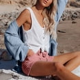 thumbnail image 6 of Comdrip Linen Clothing for Women, Women's Fashion Casual High Waist Pants Straight Leg Sports Casual Loose Shorts Linen Shorts for Woman Pink S, 6 of 9