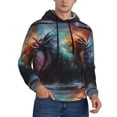 thumbnail image 2 of Haiem Colorful Ink Style Dragon Patterned Men's Hoodie with Kangaroo Pocket - Ideal Pullover Sweatshirt for Daily Wear, Travel, and Home-X-Large, 2 of 7