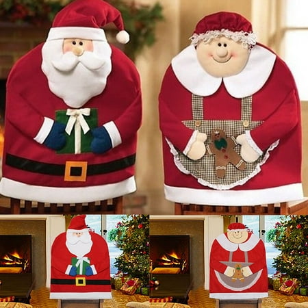 Christmas Chair Covers Slipcovers For Dinning Room Mr Mrs Santa Claus Christmas Chair Back Covers For Xmas Decorations Home Kitchen Decor Walmart Canada