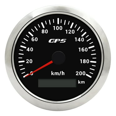 Geloo GPS Speedometer Gauge 200KM/H Digital Odometer Waterproof for Car Truck Marine Boat Yacht Motorcycle 85mm 12V 24V