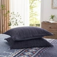 thumbnail image 5 of 3-Piece Full/Queen Size Quilt Set - Blue Bohemian Bedspread Coverlet with 2 Pillow Shams, Microfiber, 5 of 6