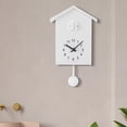 thumbnail image 2 of Reloj de pared silencioso de dos brazos con función de barrido y función de cuco para mesita de noche Blanco, 2 of 8