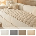thumbnail image 7 of Todaioua Thickened Plush Sofa Cushion, Non Slip Straight Bench Seat Pad, Soft Velvet Fixed Couch Cover for Home Decor, Cozy Fall Winter Living Room Cushion, Cream Style Modern Furniture Protector, 7 of 7