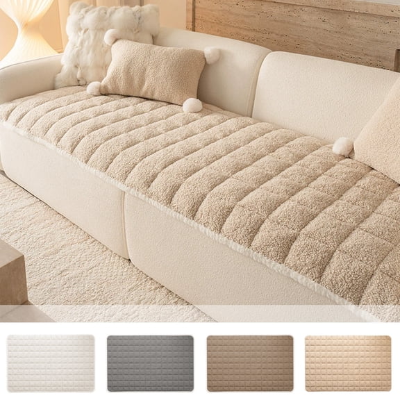 Plush Sofa Cushions Non-Slip Seat Pads, Thickened Cushions for Couch Comfort, Home Setting Decor for Thanksgiving Family Gathering, Straight-Line Seat Cushions for Living Room Sofa Support Akmoler
