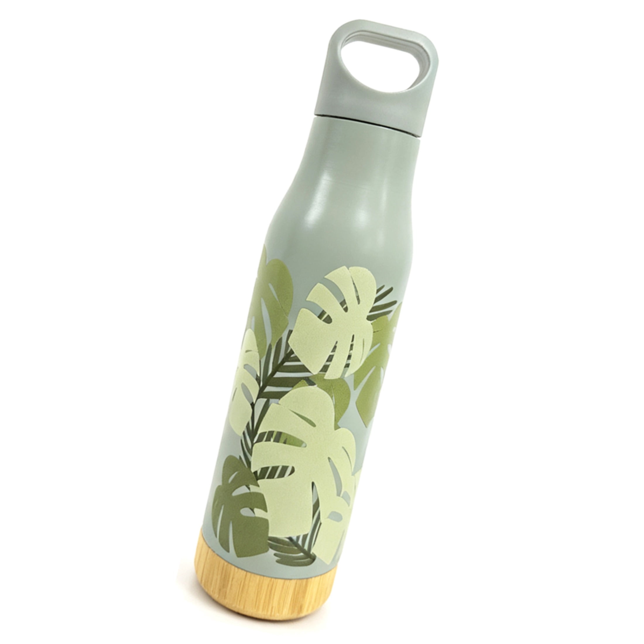 Insulated Water Bottle with Monstera Design