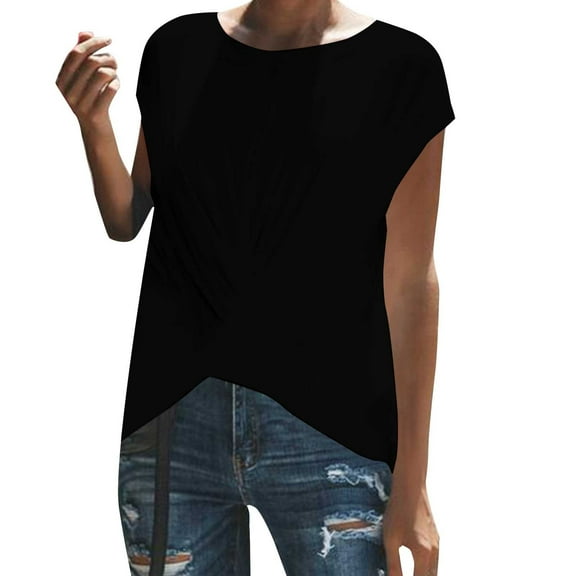 Moonker Short Sleeve Summer Tops Under $5 Summer Casual Women's V Neck Shirt