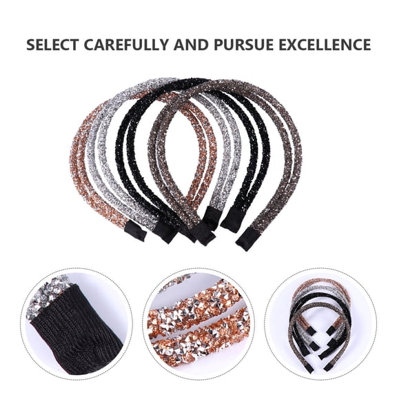 MERRYHAPY 4Pcs Rhinestone Hair Hoop Assorted Color Sturdy Decorative Headwear for Stylish Wear