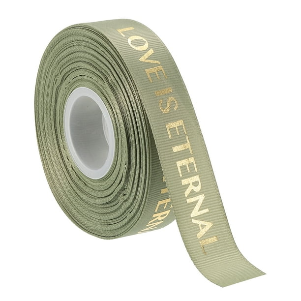 25mm 45m San Valentín Estampado Cinta Boda Recuerdo Grosgrain Raso Cintas Oliva Verde para Regalo Envoltura Ramo Amor Es Eterno