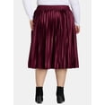 thumbnail image 3 of Terra & Sky Women's Plus Size Pleated Satin Skirt, Sizes 0X-5X, 3 of 5