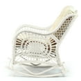 thumbnail image 4 of Malibu Handmade Natural Rattan Living Room Set of Round Coffee Table with glass and 2 Rocking Lounge Chairs with Cream Cushions, White Color, 4 of 5