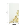 thumbnail image 3 of Efavormart 50 Pack White Gold Dinner Paper Napkins with Baroque Floral Print, Soft Disposable Party Napkins - 8"x4", 3 of 11