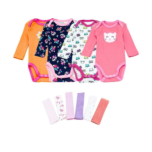 Conjunto de ropa para nina venta al por mayor diseno de mezcla de algodon mameluco de manga larga para bebe conjunto de regalo ropa infantil