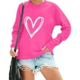 thumbnail image 5 of Avrnliq Womens Hot Pink Valentine's Day Sweatshirt Hoodie, Cozy Fleece with Hearts, Romantic Cute Gift for Her,Size S, 5 of 8