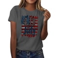 thumbnail image 4 of Women's T-shirts Short Sleeves Round Neck Simple Graphic Pattern Lightweight Soft Tops T-shirts for Independence Day Fourth of July Women's Beach Outfits Ship in 2 Days, 4 of 7