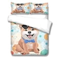 thumbnail image 1 of Set de cama Dog Impressed Complordador Cubiertas Pillowcasas Niños Durmiendo Artículos para el hogar Modelo lindo Patrón de mascotas Conjuntos de cama de verano M LYSHDW2109250011 3 Piezas kenally HA012376-05, 1 of 7