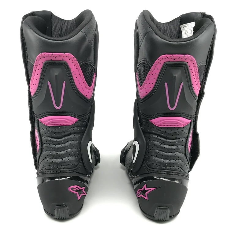 STELLA SMX-6 V2 レーシングブーツ 24cmブラック/ピンク Alpinestars Stella SMX 6 v2 Vented Boots - Black/Fuchsia/White
