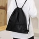 thumbnail image 2 of Unisex Dragskoväska Sport Gym Dagväska Simning Skolryggsäck Strand Rese Shoppingväska Svart Stor Black Large, 2 of 4