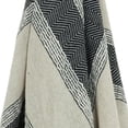 thumbnail image 3 of 50" X 60" Black Cotton Woven Striped Throw Blanket with Fringe, 3 of 5