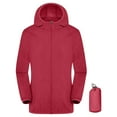 thumbnail image 2 of GEWSEY Rain Jacket for Women Waterproof with Hood Packable Lightweight Sun Protection Windbreaker Outdoor Cycling Rain Coats (Red, XXL), 2 of 3