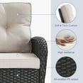 thumbnail image 6 of Opohoro 8-Piece Outdoor Conversation Set with Swivel Rocking Chairs, Glider Chairs, Patio Sofa, Coffee & Side Tables, Black/Beige, 6 of 14