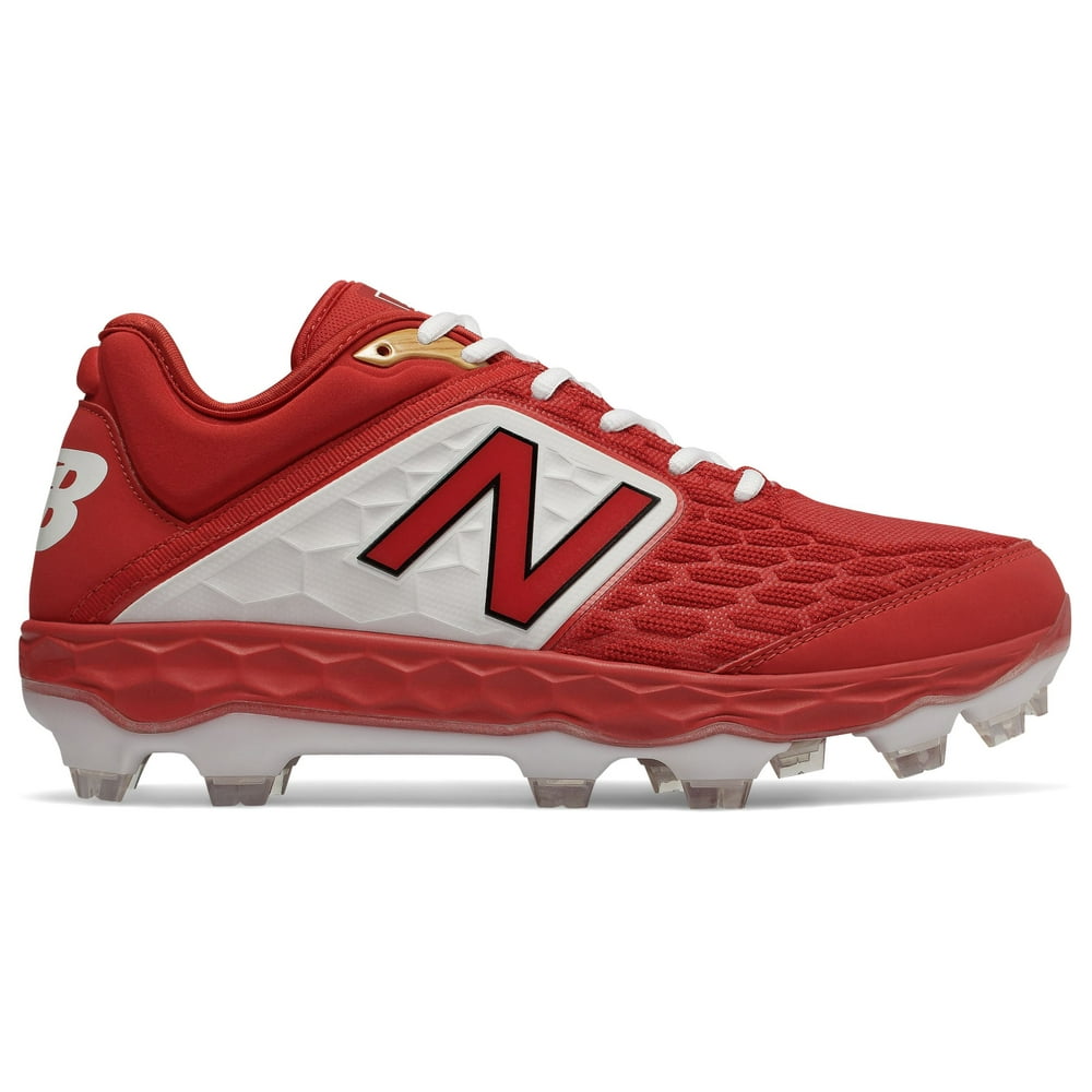 New Balance 3000v4 TPU Molded Cleat Low-Cut - Red White - Walmart.com - Walmart.com