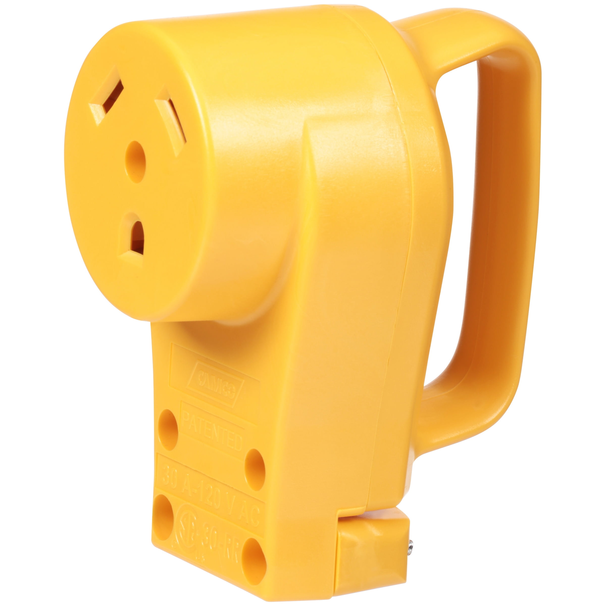 Camco Power Grip RV Replacement Female Receptacle &ndash; 125 Volts, 3750 Watts - Yellow (55343)