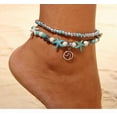 thumbnail image 2 of Beach Anklet Sea Turtle Pendant Starfish Turquoise Anklet, 2 of 2
