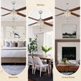 thumbnail image 6 of 48" Industrial Ceiling Fan with Remote Control 6 Speed 4 Reversible Blades Downrod Fan Bulbs Not Included, 6 of 12