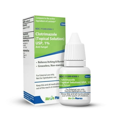Clotrimazole Antifungal (Topical Solution), 10 mL, Relieves Itching and Burning,