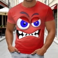 thumbnail image 1 of T-shirt à Manches Courtes Col Rond Imprimé Émoticône Décontracté Printemps Été pour Hommes pour Confort Quotidien et Style Mode Urbaine, 1 of 3