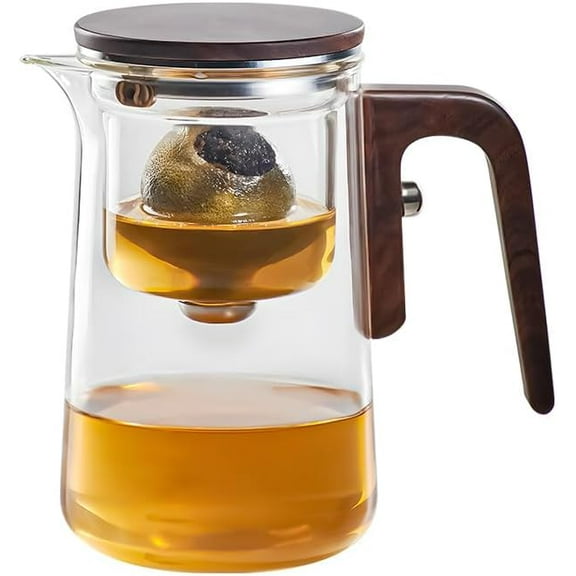Enchanti Tea Pot - Witchcraft Magic Glass Teapot, Magnetic Water Separation Design, Borosilicate Infuser Pot with Strainer for Loose Leaf & Herbal Teas, Ideal for Tea Maker (600ml, Brown)