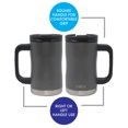 thumbnail image 4 of MIRA 14oz Coffee Mug with Handle & Screw on Lid, Stainless Steel Vacuum Insulated Tumbler, Gray, 4 of 8