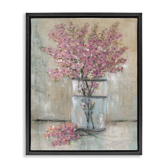 Stupell Industries French Country Cherry Blossom Twigs Black Floating Frame Canvas Art, 17 x 21, by Tim O'Toole
