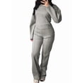 thumbnail image 2 of Conjuntos de Dos Piezas para Mujer, Sudadera, Ropa Informal de Viaje, Chándal de Pierna A , Chándales Cómodos. Gris M, 2 of 7