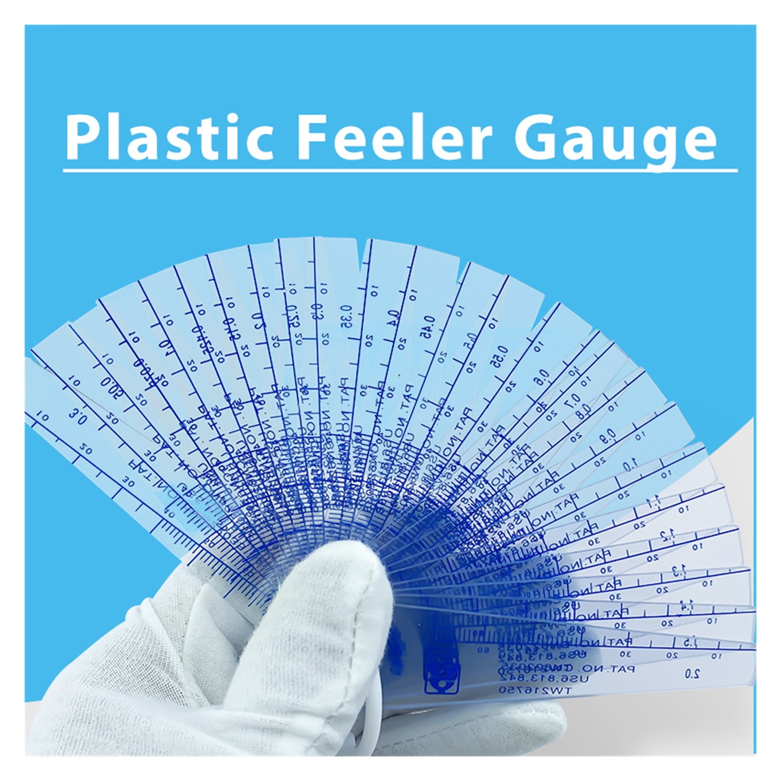21 Blades Feeler Gauges Metric Measurement 0.05-1.0-1.5-2.0mmThickness Gap Metric Filler Feeler Gauge Plastic Measuring gap gage ,Easy Identification