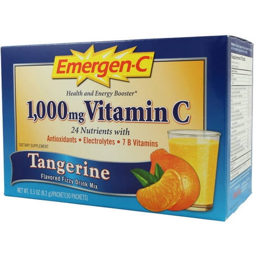 Emergen-C Flavored Fizzy Drink Mix, 1000 mg Vitamin C, Tangerine, 30 CT by Emergen-C