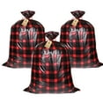 thumbnail image 2 of Set of 3 Jumbo Christmas Gift Bags 56 x 36 Extra Large Christmas Plastic Gifts Bag with Strings Reusable Holiday Giant Favors Wrapping for Xmas Party Supplies, 2 of 6