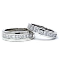 thumbnail image 1 of Ensemble de Bagues de Mariage Assorties en Diamant Taille Princesse 2ct, 1 of 2